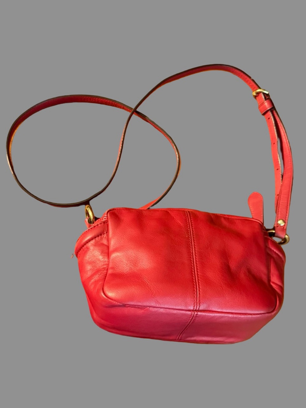 Coach Campbell Red Leather Camera Crossbody Bag – Style F25150 - Picture 2 of 8